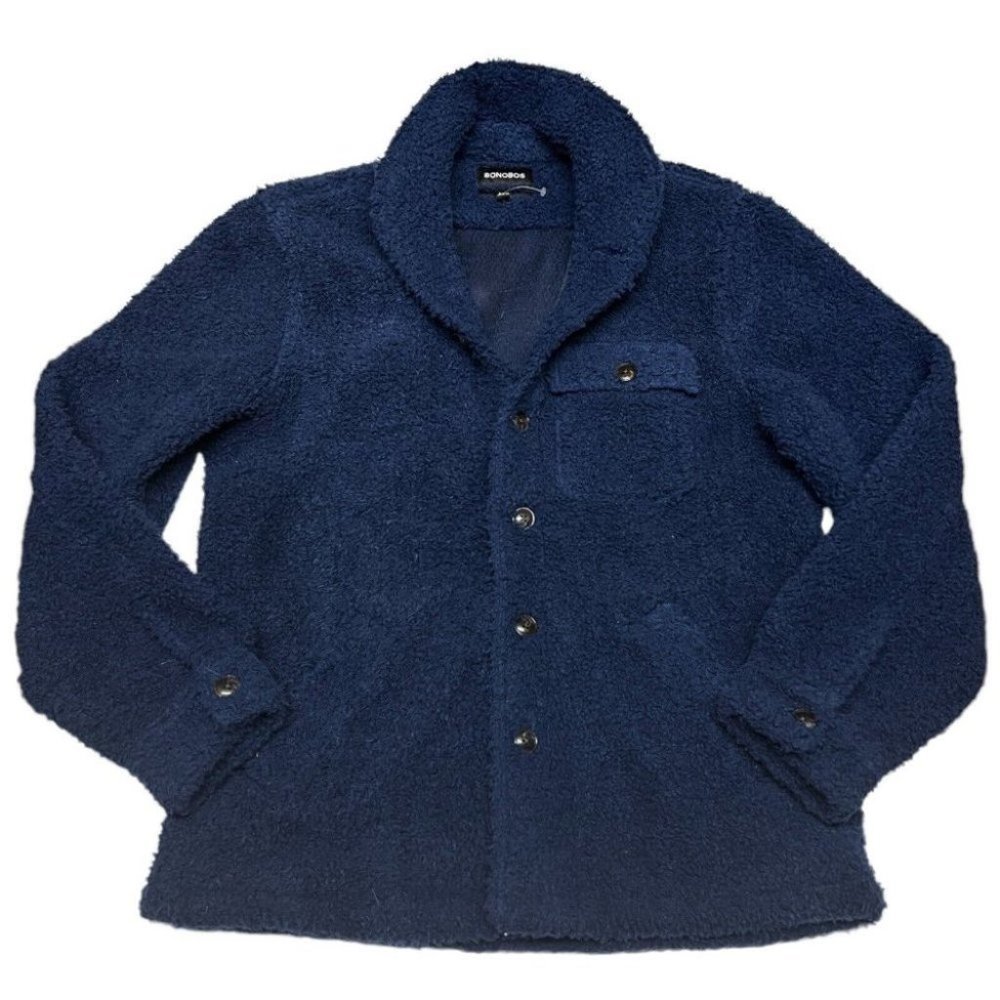 Bonobos Men’s M Slim Fit Teddy Cardigan Sherpa Jacket Shacket Button Grandpa